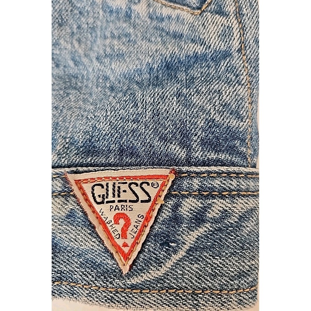 Vintage 80s Georges Marciano for GUESS? Womens Med Jean Jacket Triangle x2 Rare - Picture 4 of 16